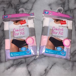 TWO 4-PK Hanes Comfort Flex Fit Hipster Panties Size 5 - Small Price Firm